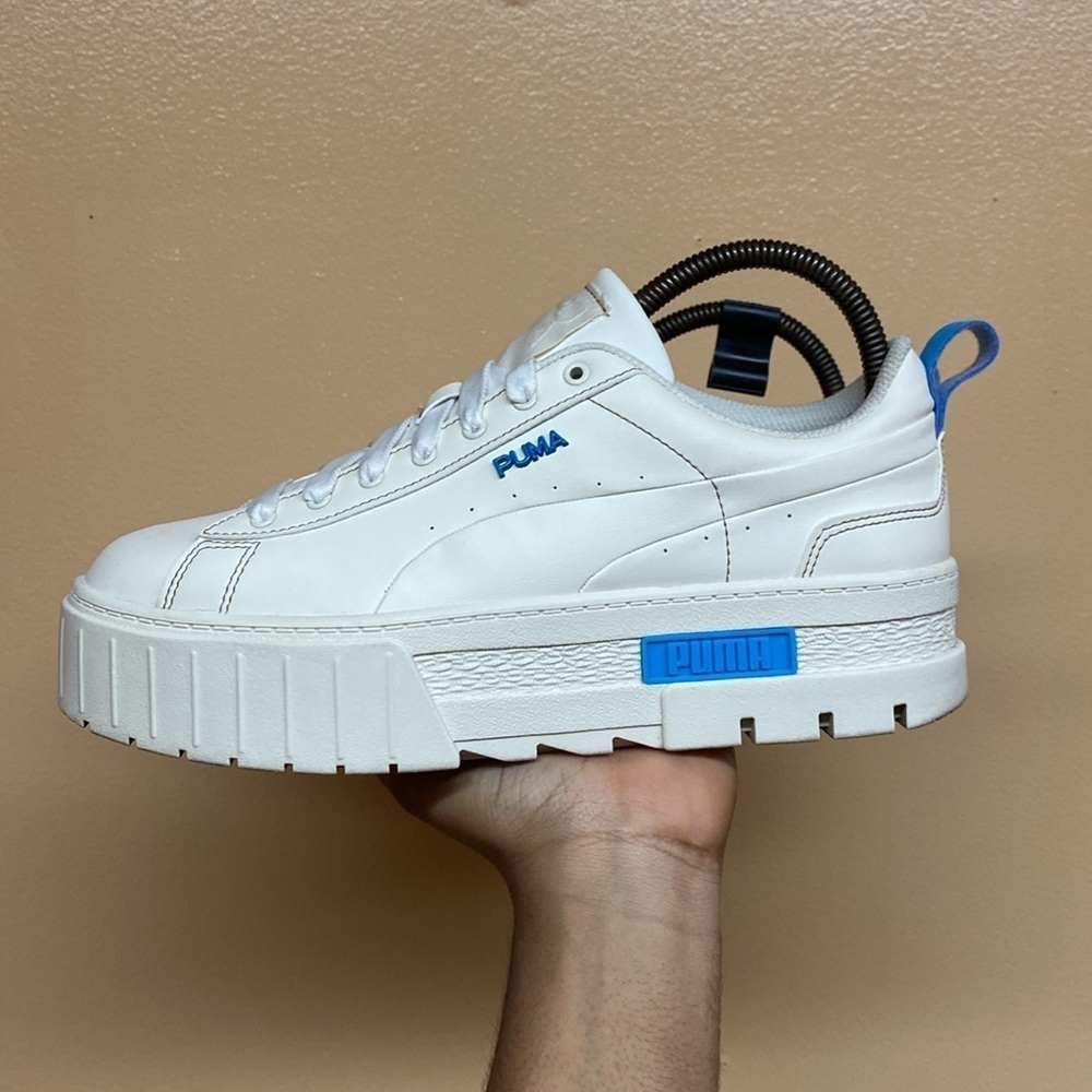 Puma Platform Mayze Infuse Pristine Chunky Sneakers “Cream Blue” - Picture 3 of 17